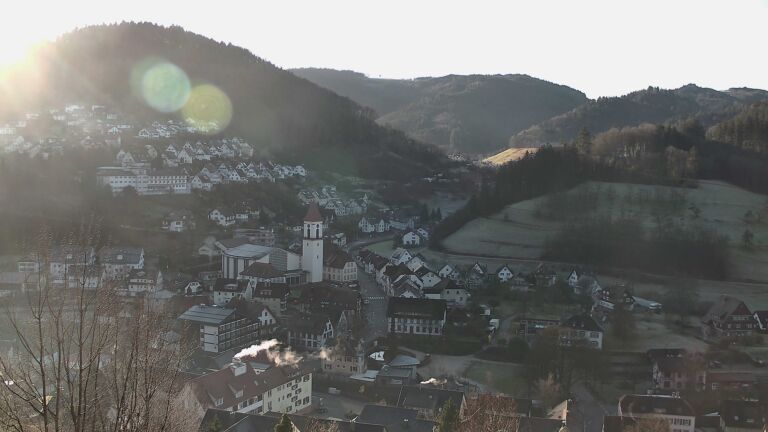 Dieses Bild zeigt eine Webcam-Aufnahme von Ottenhöfen, aufgenommen am Sonntag, den 08.02.2026 um 09:20 Uhr