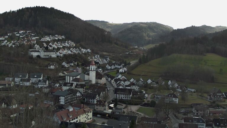 Dieses Bild zeigt eine Webcam-Aufnahme von Ottenhöfen, aufgenommen am Samstag, den 07.02.2026 um 15:00 Uhr