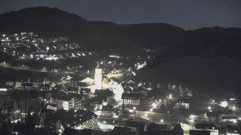 Dieses Bild zeigt eine Webcam-Aufnahme von Ottenhöfen, aufgenommen am Mittwoch, den 25.02.2026 um 19:00 Uhr