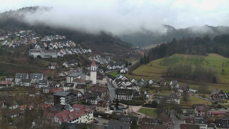 Dieses Bild zeigt eine Webcam-Aufnahme von Ottenhöfen, aufgenommen am Samstag, den 14.02.2026 um 08:30 Uhr