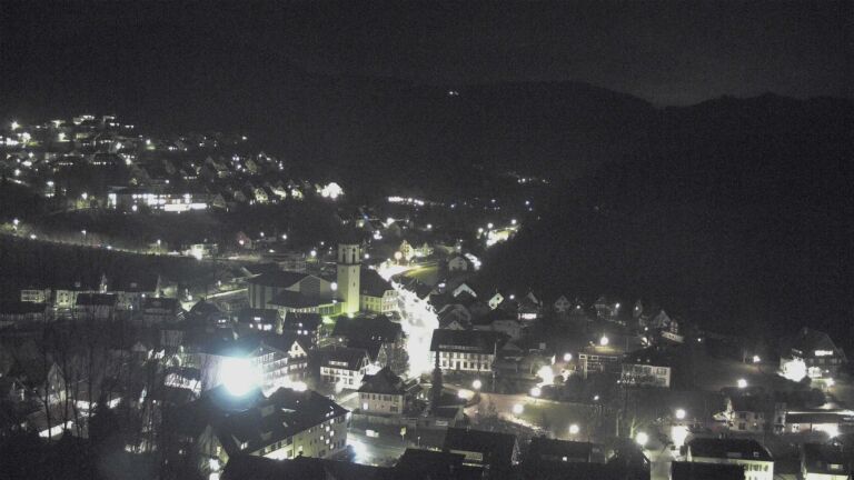 Dieses Bild zeigt eine Webcam-Aufnahme von Ottenhöfen, aufgenommen am Freitag, den 13.02.2026 um 19:40 Uhr