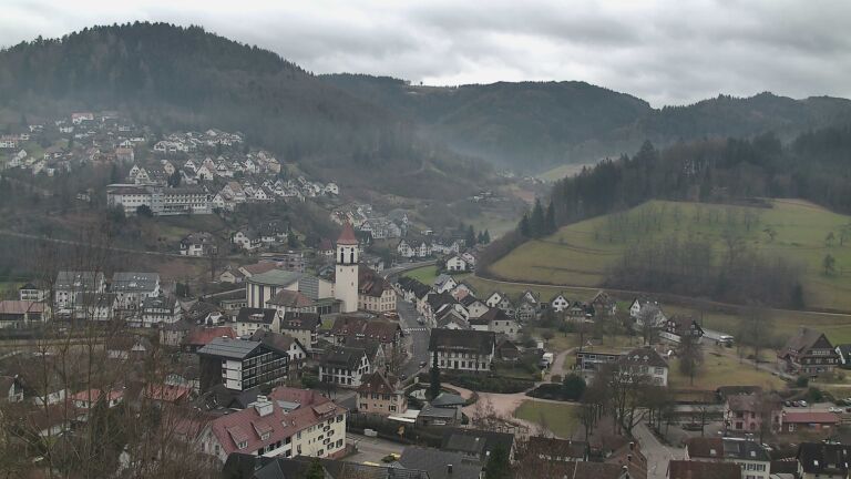 Dieses Bild zeigt eine Webcam-Aufnahme von Ottenhöfen, aufgenommen am Sonntag, den 01.02.2026 um 12:10 Uhr