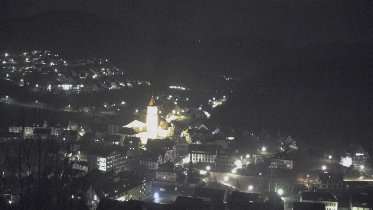 Dieses Bild zeigt eine Webcam-Aufnahme von Ottenhöfen, aufgenommen am Montag, den 26.01.2026 um 21:30 Uhr