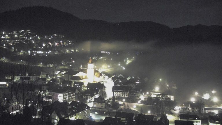 Dieses Bild zeigt eine Webcam-Aufnahme von Ottenhöfen, aufgenommen am Mittwoch, den 25.02.2026 um 19:40 Uhr