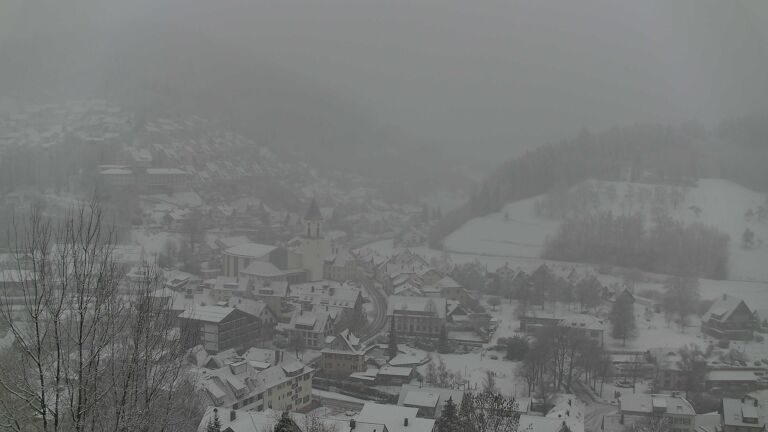 Dieses Bild zeigt eine Webcam-Aufnahme von Ottenhöfen, aufgenommen am Samstag, den 10.01.2026 um 14:40 Uhr