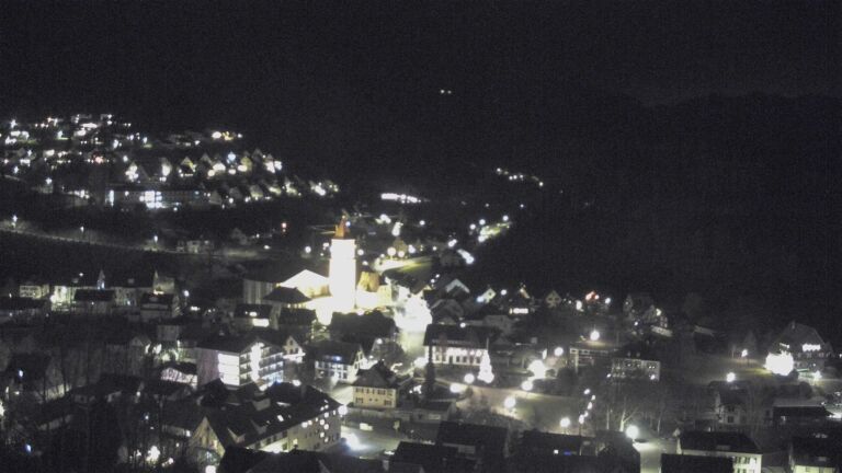 Dieses Bild zeigt eine Webcam-Aufnahme von Ottenhöfen, aufgenommen am Dienstag, den 23.12.2025 um 22:00 Uhr