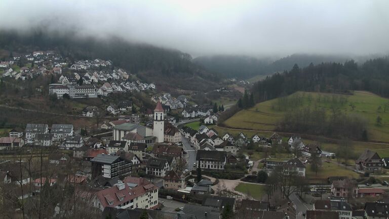 Dieses Bild zeigt eine Webcam-Aufnahme von Ottenhöfen, aufgenommen am Samstag, den 14.02.2026 um 15:30 Uhr