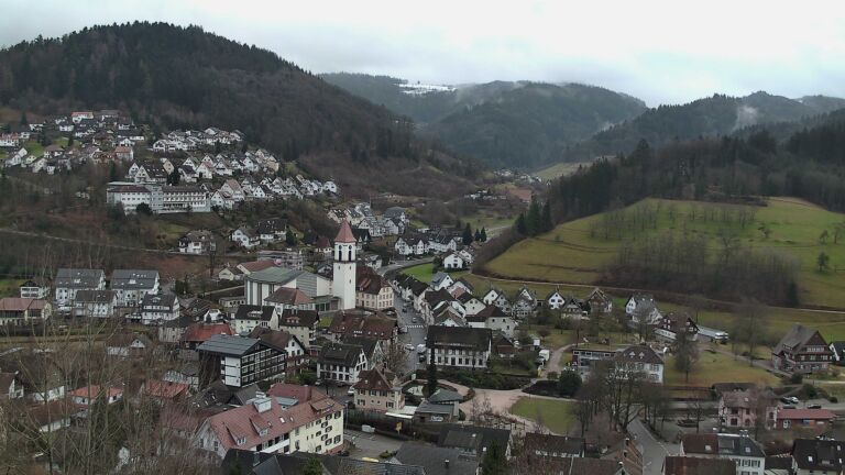 Dieses Bild zeigt eine Webcam-Aufnahme von Ottenhöfen, aufgenommen am Donnerstag, den 29.01.2026 um 16:20 Uhr