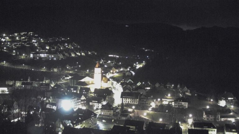 Dieses Bild zeigt eine Webcam-Aufnahme von Ottenhöfen, aufgenommen am Donnerstag, den 19.02.2026 um 19:20 Uhr