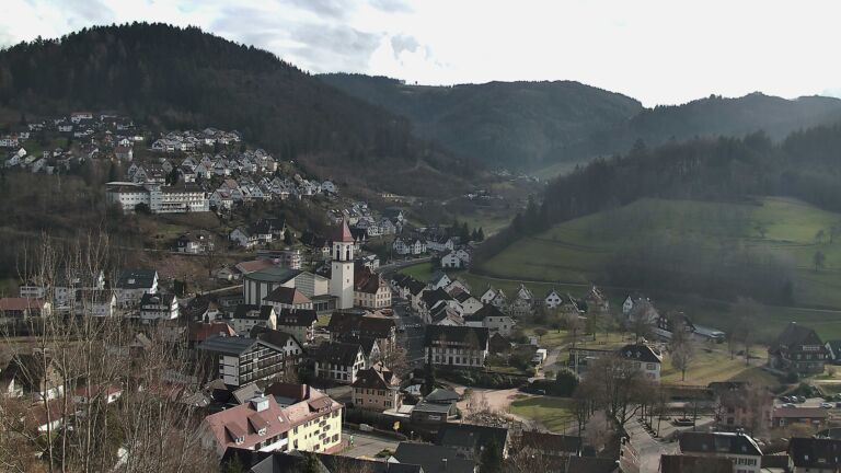 Dieses Bild zeigt eine Webcam-Aufnahme von Ottenhöfen, aufgenommen am Sonntag, den 01.02.2026 um 14:50 Uhr