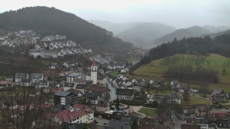 Dieses Bild zeigt eine Webcam-Aufnahme von Ottenhöfen, aufgenommen am Sonntag, den 22.02.2026 um 07:50 Uhr